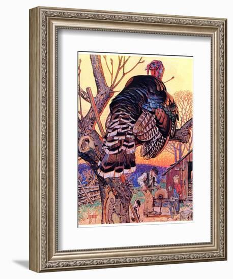 "Turkey in the Tree,"November 25, 1939-Joseph Christian Leyendecker-Framed Giclee Print