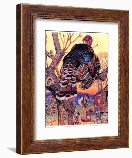 "Turkey in the Tree,"November 25, 1939-Joseph Christian Leyendecker-Framed Giclee Print