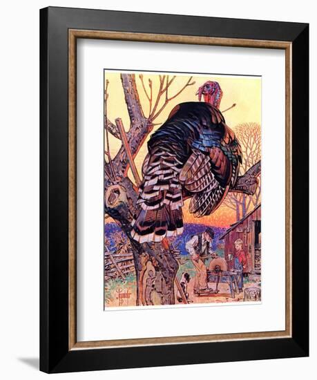 "Turkey in the Tree,"November 25, 1939-Joseph Christian Leyendecker-Framed Giclee Print