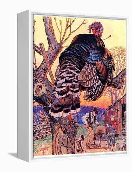 "Turkey in the Tree,"November 25, 1939-Joseph Christian Leyendecker-Framed Premier Image Canvas