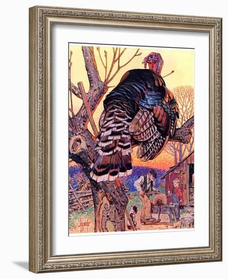 "Turkey in the Tree,"November 25, 1939-Joseph Christian Leyendecker-Framed Giclee Print