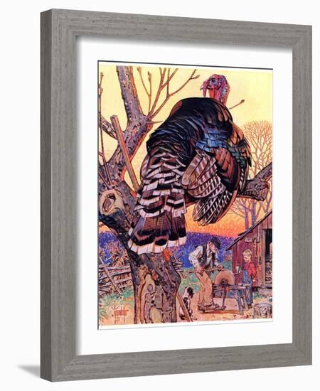 "Turkey in the Tree,"November 25, 1939-Joseph Christian Leyendecker-Framed Giclee Print