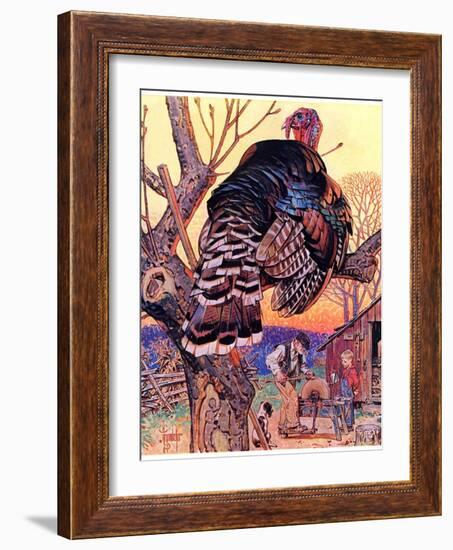 "Turkey in the Tree,"November 25, 1939-Joseph Christian Leyendecker-Framed Giclee Print