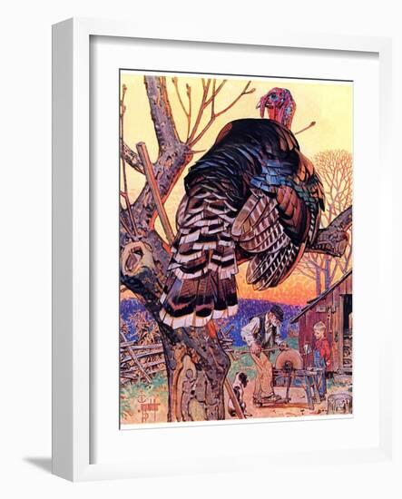 "Turkey in the Tree,"November 25, 1939-Joseph Christian Leyendecker-Framed Giclee Print