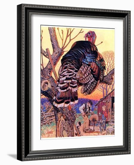 "Turkey in the Tree,"November 25, 1939-Joseph Christian Leyendecker-Framed Giclee Print