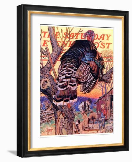 "Turkey in the Tree," Saturday Evening Post Cover, November 25, 1939-Joseph Christian Leyendecker-Framed Giclee Print