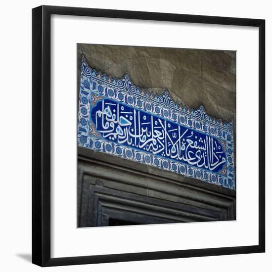 Turkey. Istanbul. Blue Mosque, 16th Century. Ottoman Style. Courtyard. Blue Tiles. Detail-null-Framed Photographic Print