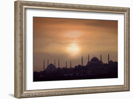 Turkey, Istanbul, Blue Mosque and Hagia Sophia, Sunset-Daryl Benson-Framed Photographic Print