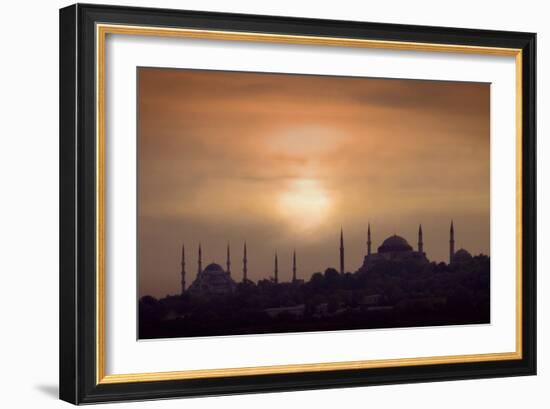 Turkey, Istanbul, Blue Mosque and Hagia Sophia, Sunset-Daryl Benson-Framed Photographic Print