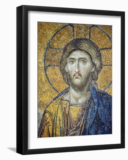 Turkey, Istanbul, Hagia Sophia; Detail from the Deesis Mosaic-Nick Laing-Framed Photographic Print