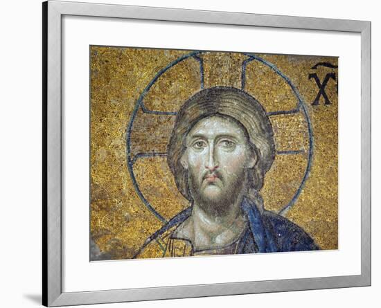 Turkey, Istanbul, Hagia Sophia; Detail from the Deesis Mosaic-Nick Laing-Framed Photographic Print