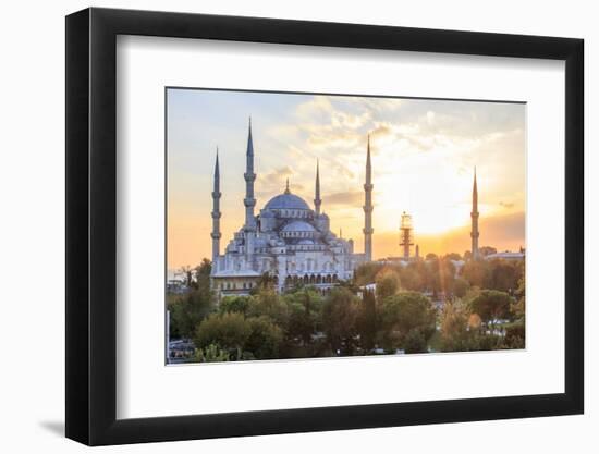 Turkey, Istanbul. Sultan Ahmet Mosque, Rooftop view.-Emily Wilson-Framed Photographic Print