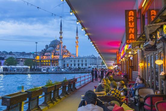 Turkey Istanbul Sultanahmet Galata Bridge Across The Golden Horn New Mosque Yeni Camii Photographic Print Alan Copson Art Com
