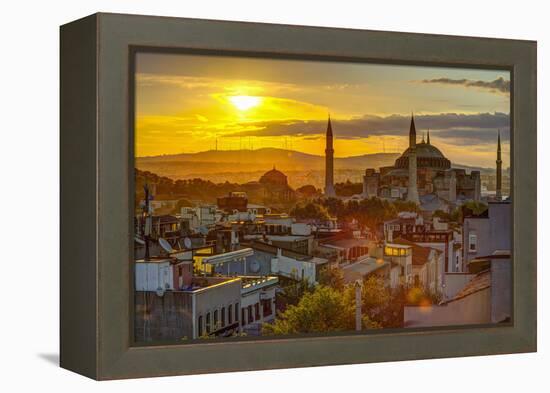 Turkey, Istanbul, Sultanahmet, Sunrise over Hagia Sophia (Or Ayasofya)-Alan Copson-Framed Premier Image Canvas