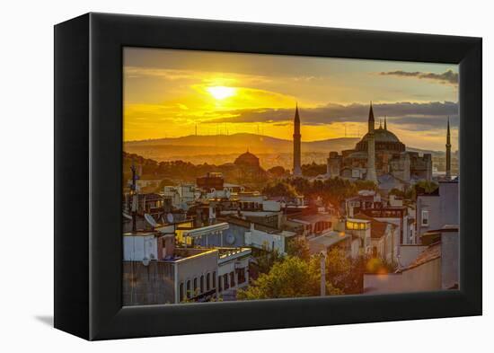 Turkey, Istanbul, Sultanahmet, Sunrise over Hagia Sophia (Or Ayasofya)-Alan Copson-Framed Premier Image Canvas