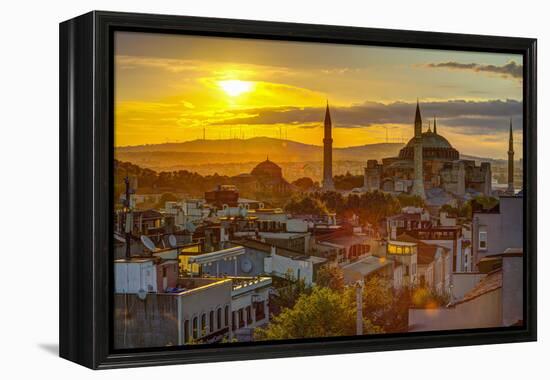 Turkey, Istanbul, Sultanahmet, Sunrise over Hagia Sophia (Or Ayasofya)-Alan Copson-Framed Premier Image Canvas