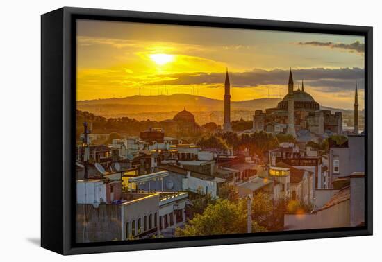 Turkey, Istanbul, Sultanahmet, Sunrise over Hagia Sophia (Or Ayasofya)-Alan Copson-Framed Premier Image Canvas