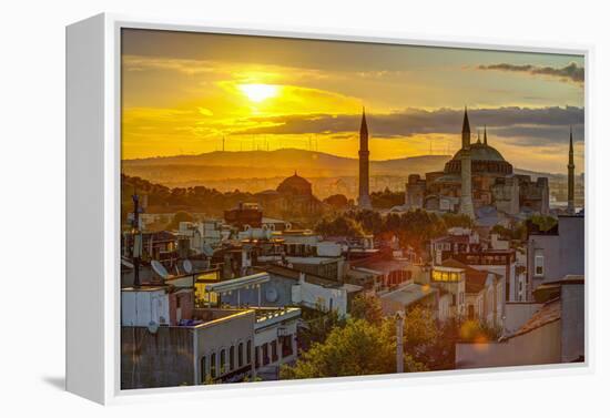 Turkey, Istanbul, Sultanahmet, Sunrise over Hagia Sophia (Or Ayasofya)-Alan Copson-Framed Premier Image Canvas