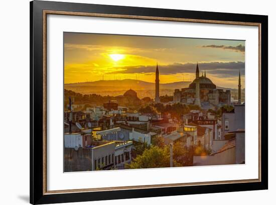 Turkey, Istanbul, Sultanahmet, Sunrise over Hagia Sophia (Or Ayasofya)-Alan Copson-Framed Photographic Print