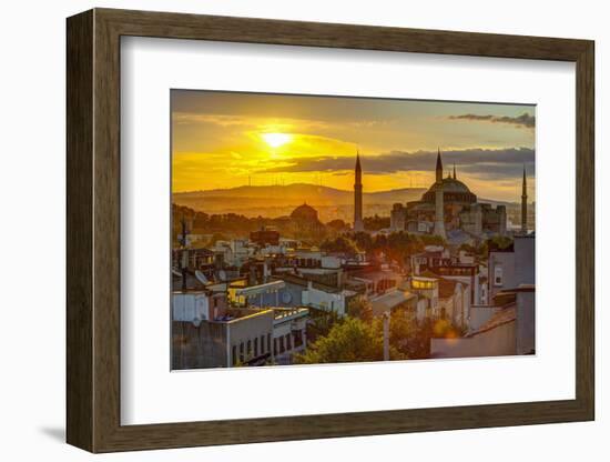 Turkey, Istanbul, Sultanahmet, Sunrise over Hagia Sophia (Or Ayasofya)-Alan Copson-Framed Photographic Print