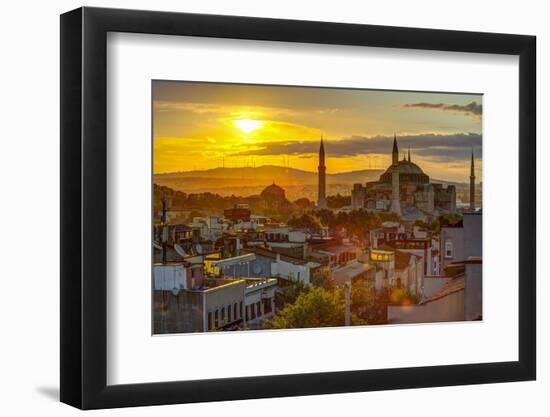 Turkey, Istanbul, Sultanahmet, Sunrise over Hagia Sophia (Or Ayasofya)-Alan Copson-Framed Photographic Print