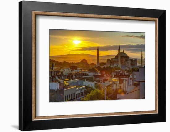 Turkey, Istanbul, Sultanahmet, Sunrise over Hagia Sophia (Or Ayasofya)-Alan Copson-Framed Photographic Print