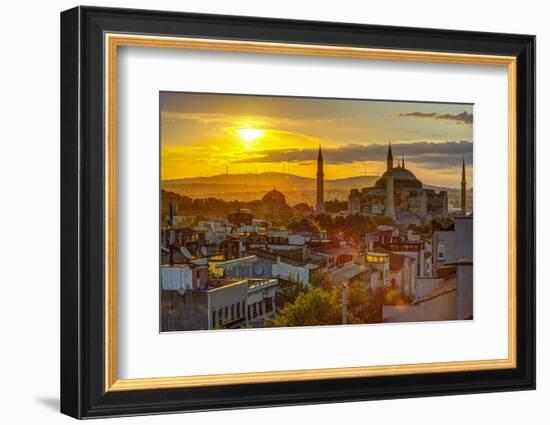 Turkey, Istanbul, Sultanahmet, Sunrise over Hagia Sophia (Or Ayasofya)-Alan Copson-Framed Photographic Print