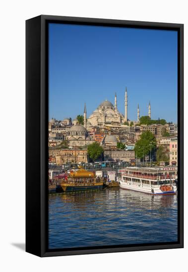 Turkey, Istanbul, Sultanahmet, the Golden Horn, Suleymaniye Mosque-Alan Copson-Framed Premier Image Canvas