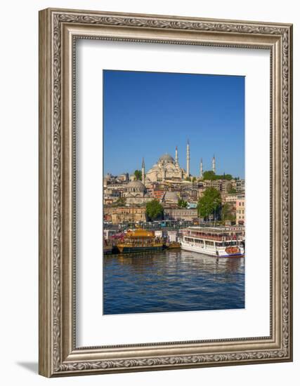 Turkey, Istanbul, Sultanahmet, the Golden Horn, Suleymaniye Mosque-Alan Copson-Framed Photographic Print