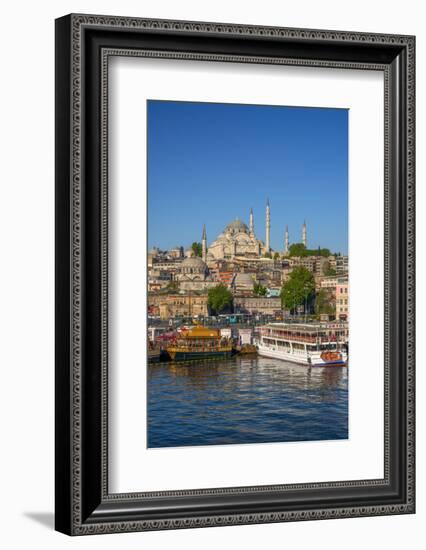 Turkey, Istanbul, Sultanahmet, the Golden Horn, Suleymaniye Mosque-Alan Copson-Framed Photographic Print