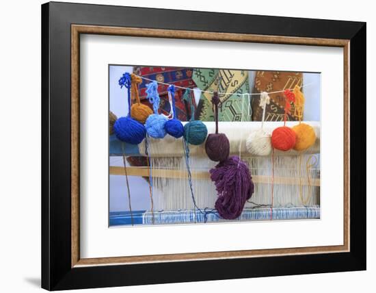 Turkey, Izmir, Selcuk, weaving loom with balls of wool or yarn.-Emily Wilson-Framed Photographic Print