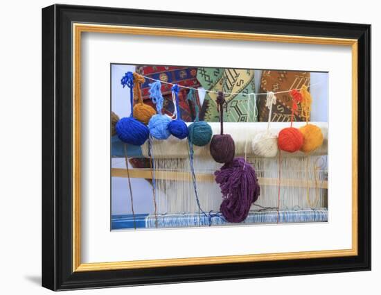 Turkey, Izmir, Selcuk, weaving loom with balls of wool or yarn.-Emily Wilson-Framed Photographic Print