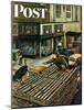 "Turkey Loose Atop Truck," Saturday Evening Post Cover, November 27, 1948-Constantin Alajalov-Mounted Giclee Print