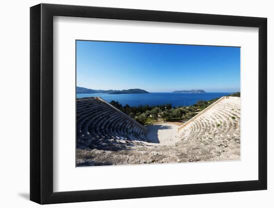 Turkey, Mediterranean Region, Turquoise Coast, Lycia, Kas, Antiphellos Ruins, Lycian Amphitheatre-Christian Kober-Framed Photographic Print