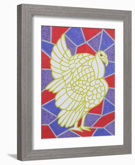 Turkey on Stained Glass-Pat Scott-Framed Giclee Print