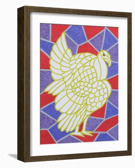 Turkey on Stained Glass-Pat Scott-Framed Giclee Print