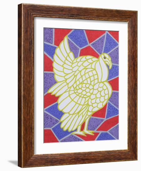 Turkey on Stained Glass-Pat Scott-Framed Giclee Print