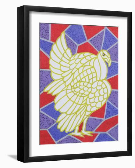 Turkey on Stained Glass-Pat Scott-Framed Giclee Print