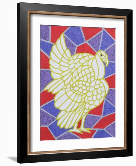 Turkey on Stained Glass-Pat Scott-Framed Giclee Print