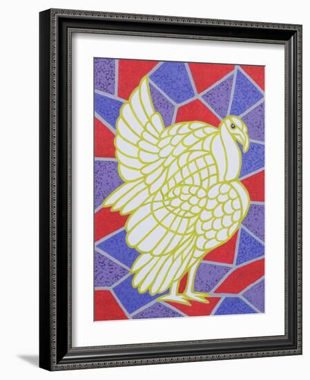 Turkey on Stained Glass-Pat Scott-Framed Giclee Print