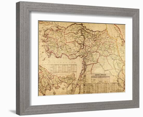 Turkey, Ottoman Empire - Panoramic Map-Lantern Press-Framed Art Print