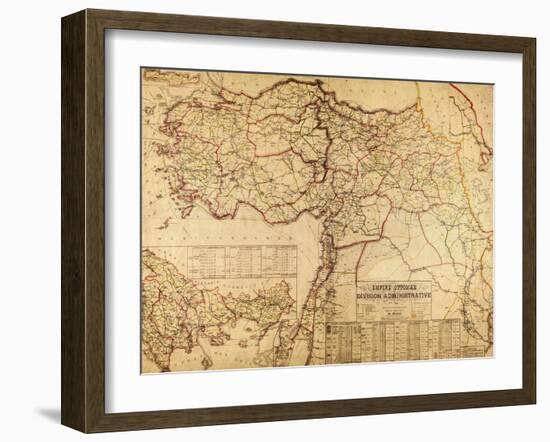 Turkey, Ottoman Empire - Panoramic Map-Lantern Press-Framed Art Print