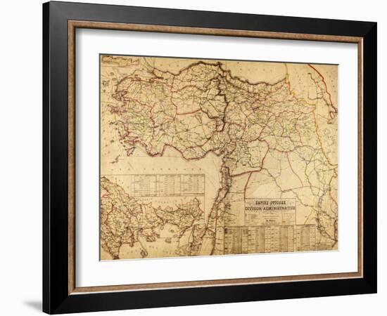 Turkey, Ottoman Empire - Panoramic Map-Lantern Press-Framed Art Print