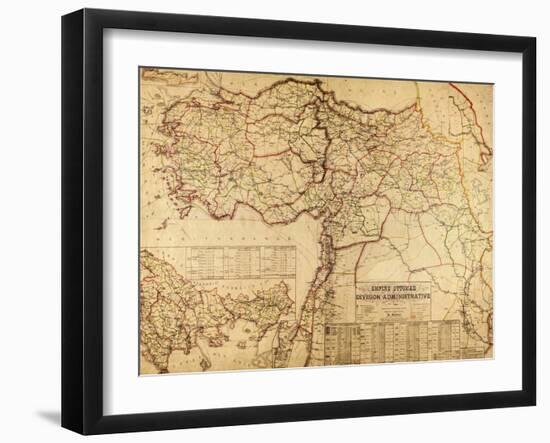 Turkey, Ottoman Empire - Panoramic Map-Lantern Press-Framed Art Print