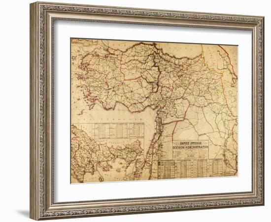 Turkey, Ottoman Empire - Panoramic Map-Lantern Press-Framed Art Print