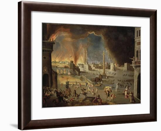 Turkey, Painting of the Sack of Troy-null-Framed Giclee Print