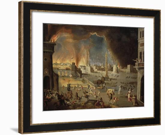 Turkey, Painting of the Sack of Troy-null-Framed Giclee Print