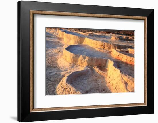 Turkey, River Menderes valley, Pamukkale. Cotton castle hot springs.-Emily Wilson-Framed Photographic Print