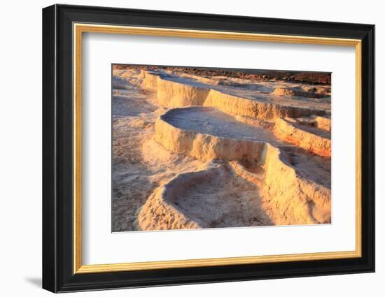 Turkey, River Menderes valley, Pamukkale. Cotton castle hot springs.-Emily Wilson-Framed Photographic Print