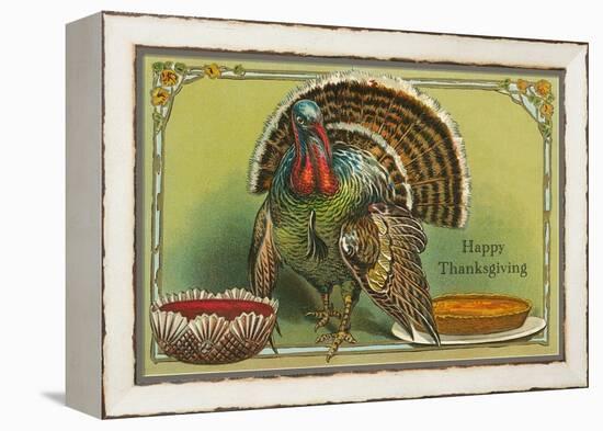 Turkey with Punch and Pumpkin Pie-null-Framed Stretched Canvas